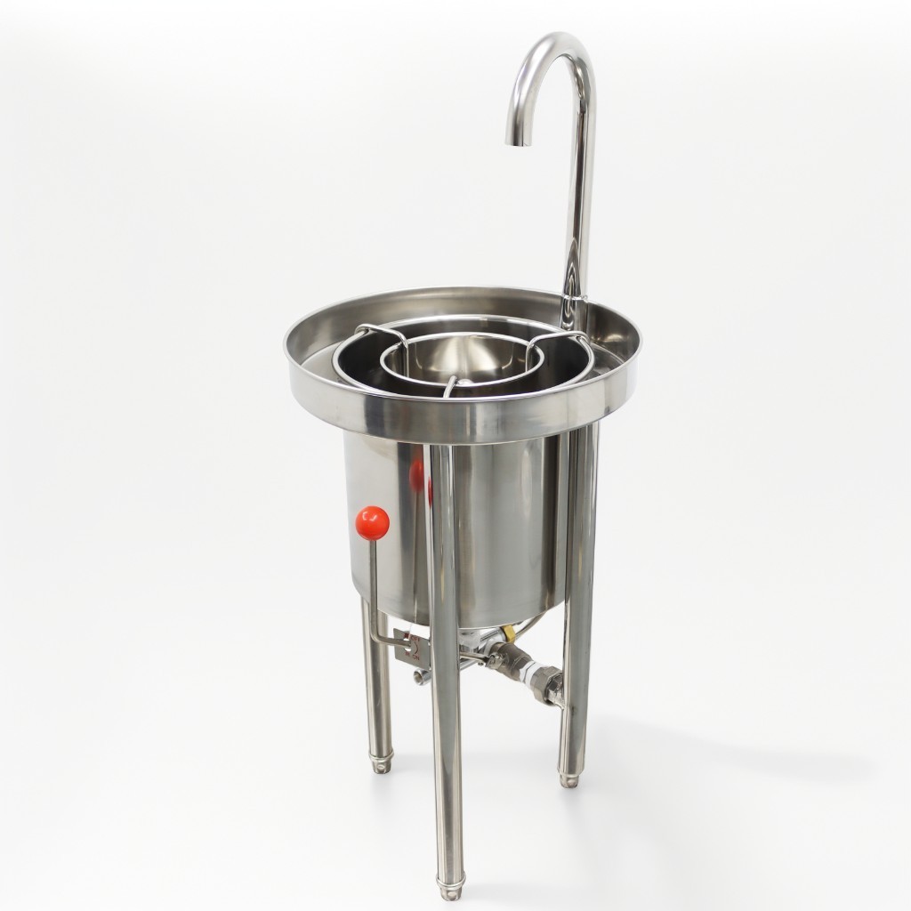 55lbs/25kg Commercial Rice Washer Pressure Type Stainless with Flow Water