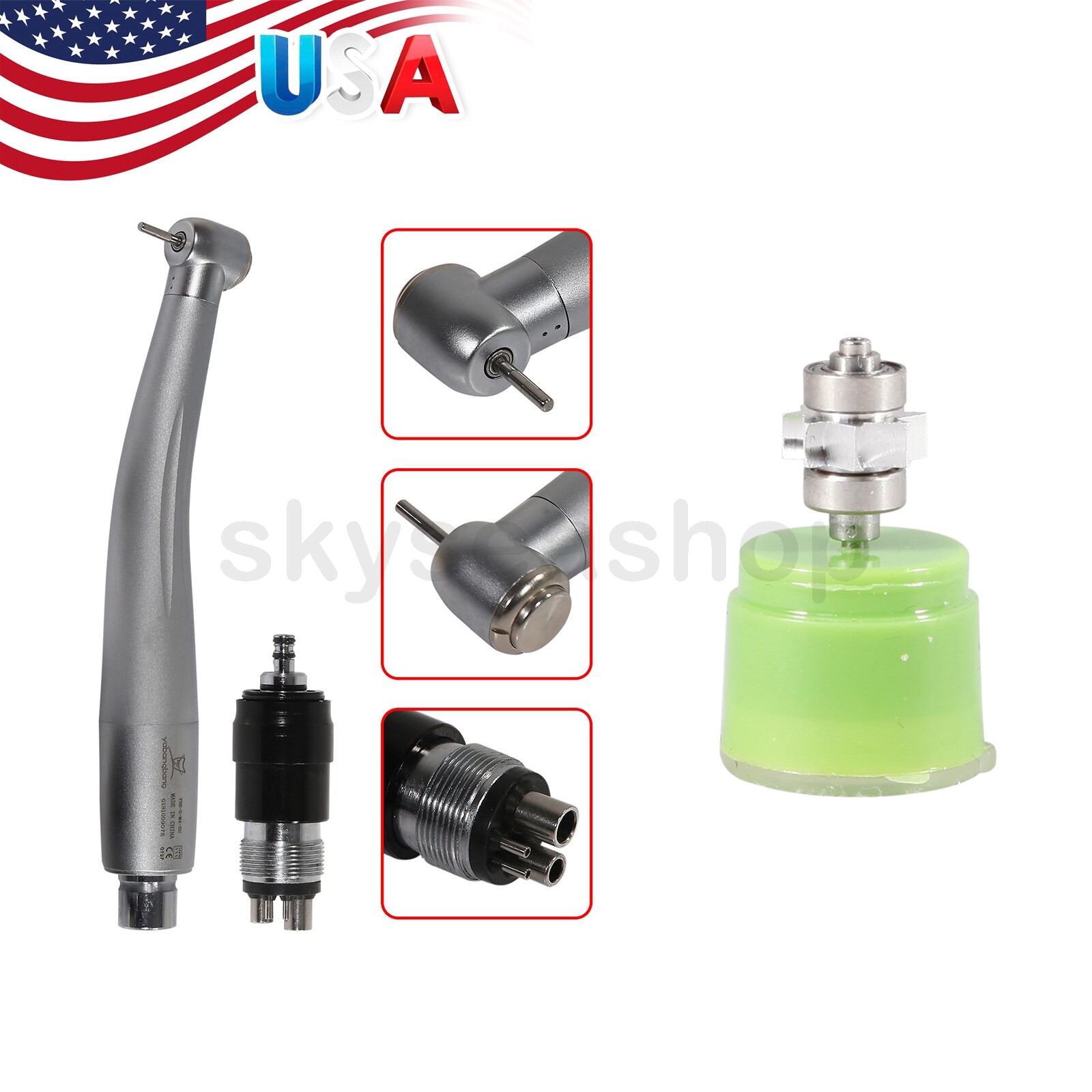 NSK Style Dental High Speed Handpiece +Quick Coupler 4-Hole / Turbine Cartridage