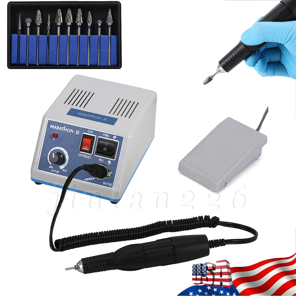 Dental Lab Electric Micromotor Polishing Unit/35K rpm Handpiece fit for Marathon