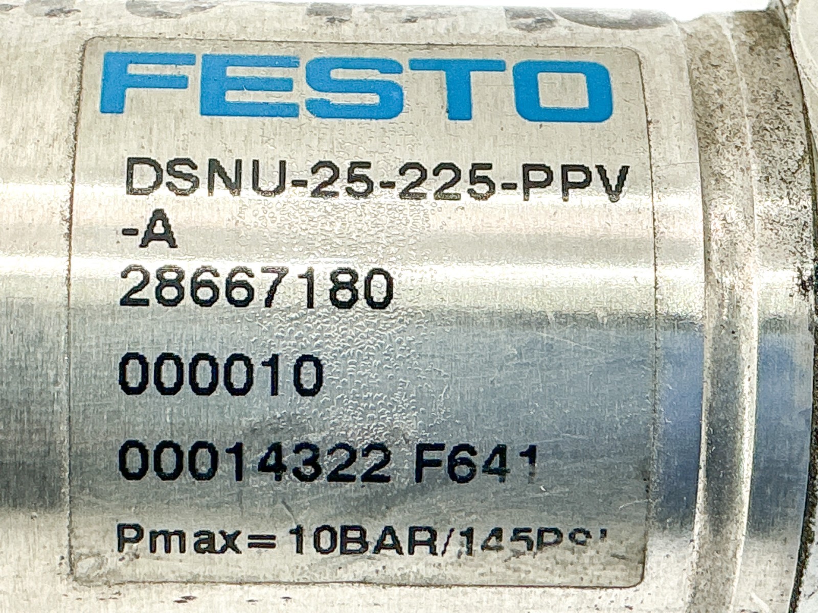 New Festo DSNU-25-225-PPV-A Pneumatic Cylinder 25mm Bore 225mm Stroke – No Box