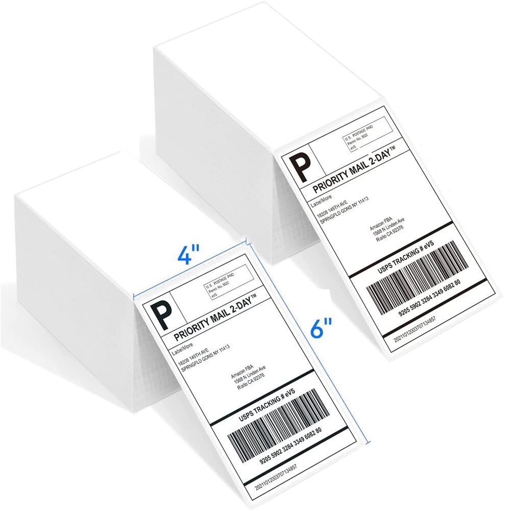 Fanfold 4″ x 6″ Direct Thermal Shipping Labels Perforated Compatible Zebra Elton