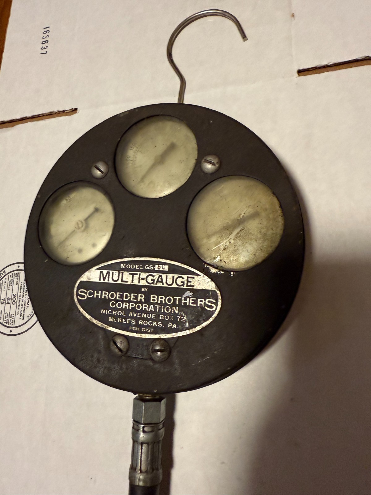 vintage SCHROEDER BROTHERS MULTI-GAUGE MODEL GS 5C as-is, untested