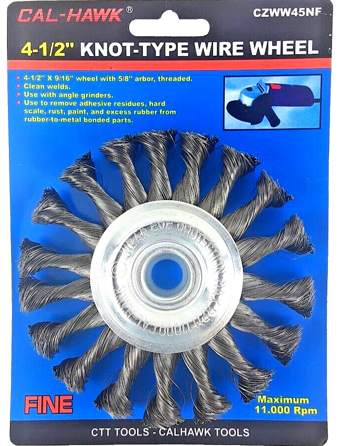 4-1/2”x5/8″Arbor Twist Knot-Type Wire Wheel Carbon Steel Brush for Angle Grinder
