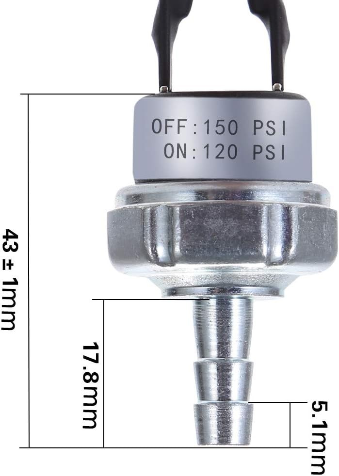 Air Pressure Switch 120/150 PSI for Compressor 120V AC Copper Steel Contact