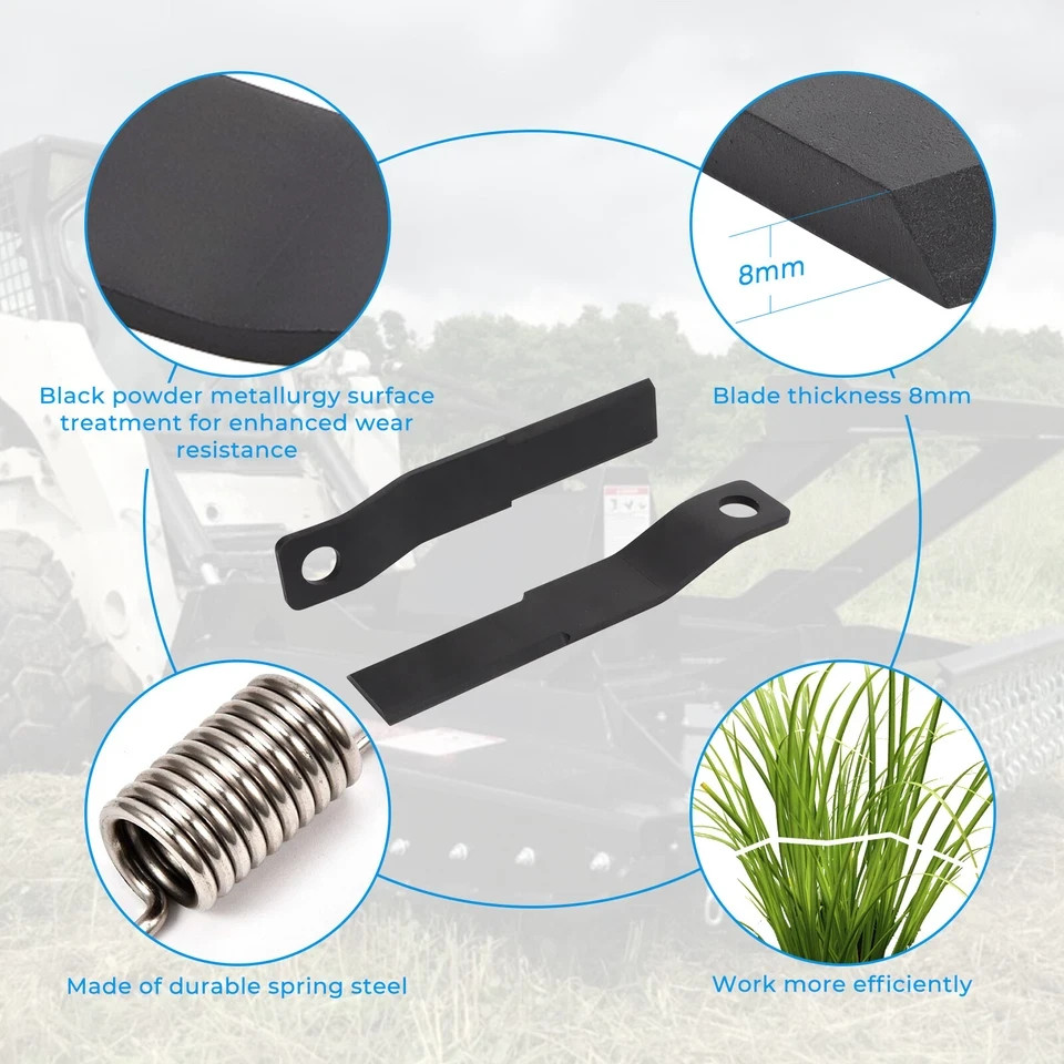 2x Brush Hog Cutter Steel Blade Steel for AGT RC72 EXRC54 Skidsteer Heavy Duty
