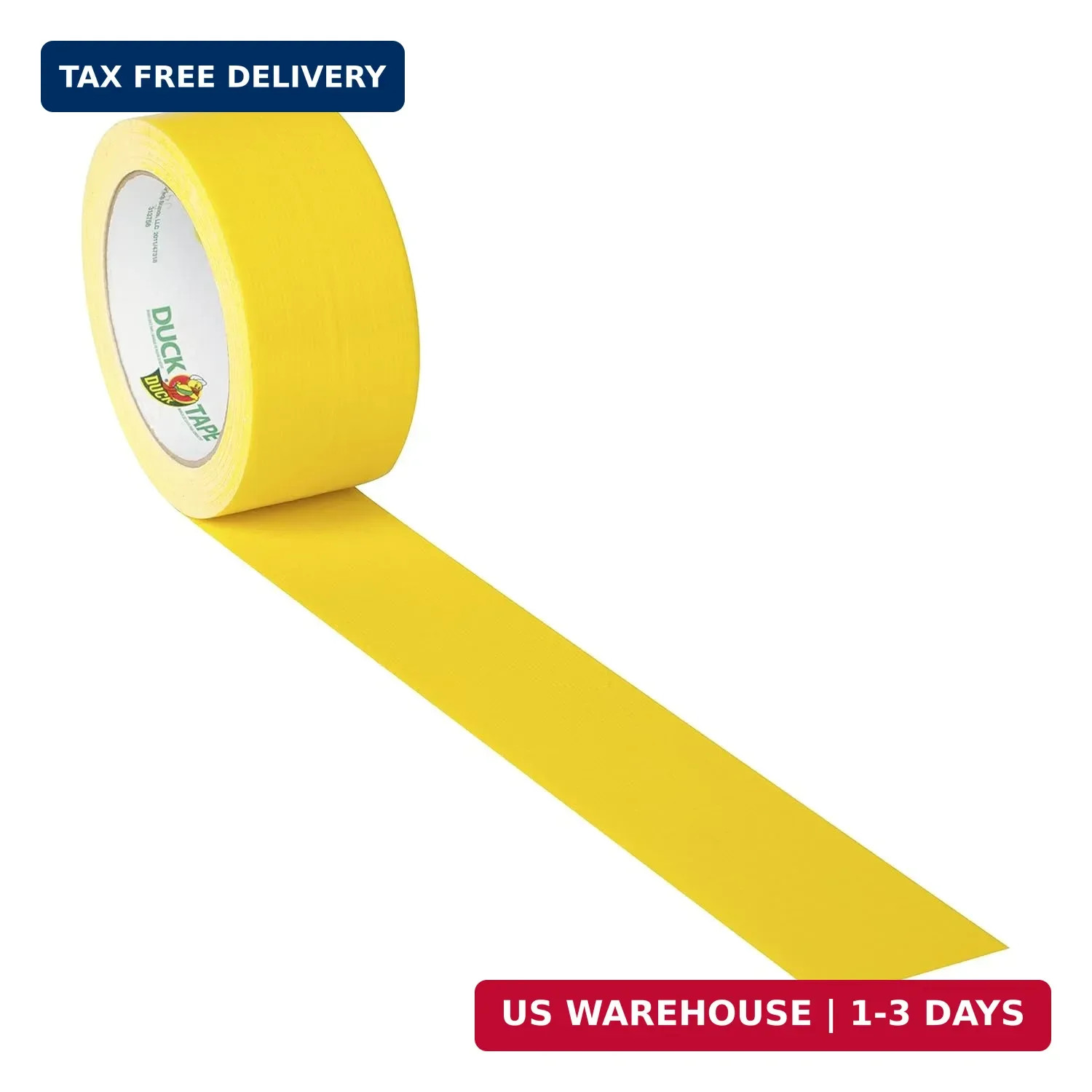Duck Brand 1304966 Color Duct Tape, Yellow, 1.88 Inches x 20 Yards, 1 Roll