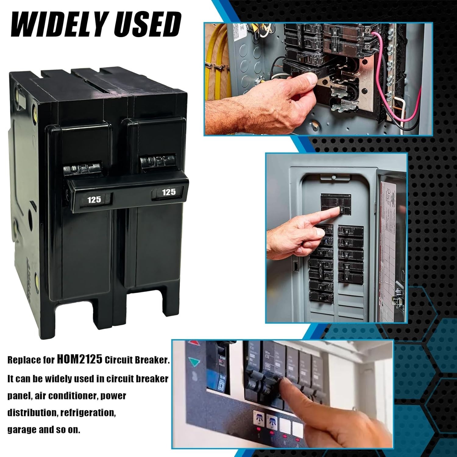 OE Quality 125 Amp 2 Pole Circuit Breaker HOM2125 Plug-In Circuit Breaker