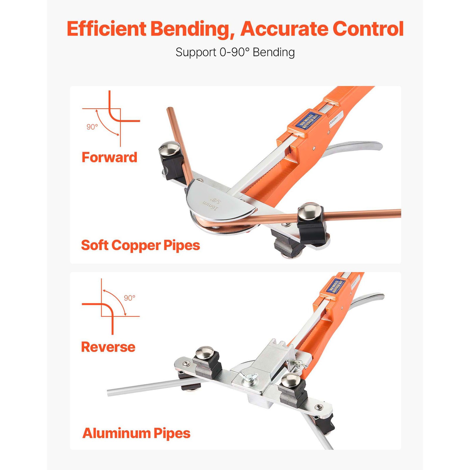 Uimoso Ratcheting Tube Bender Kit 1/4-7/8 Inch with Forward and Reverse Options