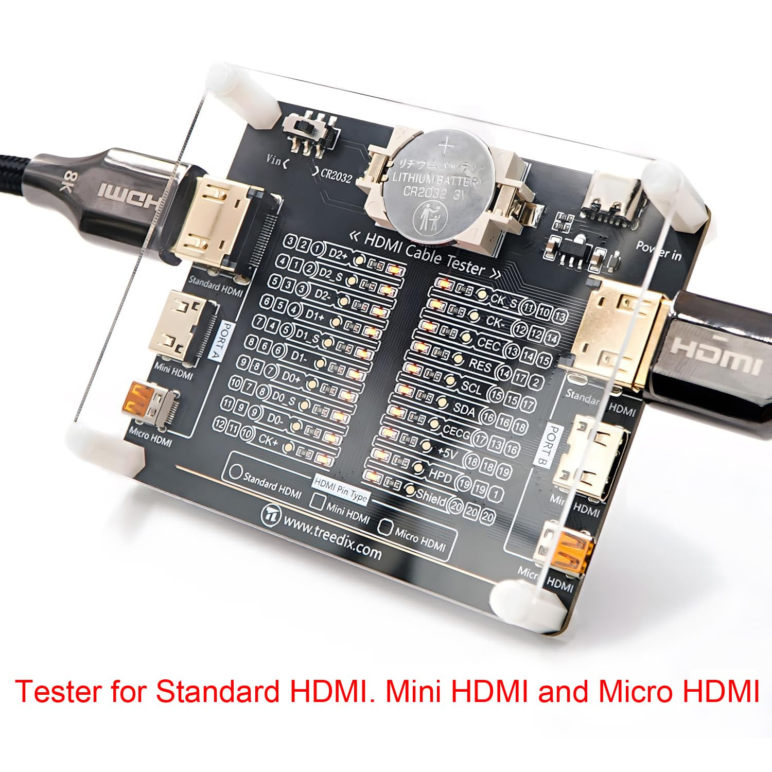 Cable Tester Board for HDMI Cable Tester Checker 20 LED Light Status Indictor