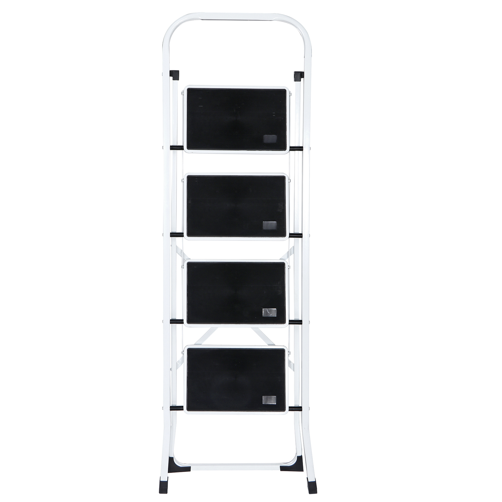 Steel Folding 4 Step Ladder Handgrip Anti-Slip Sturdy Stool Wide Pedal 330lbs