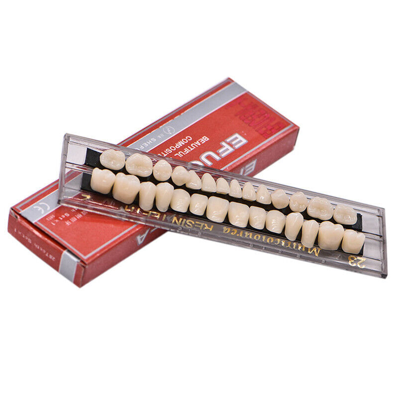 28pcs/set Dental Acrylic Resin Teeth Shade A2 A3 Full Set Denture Upper Lower