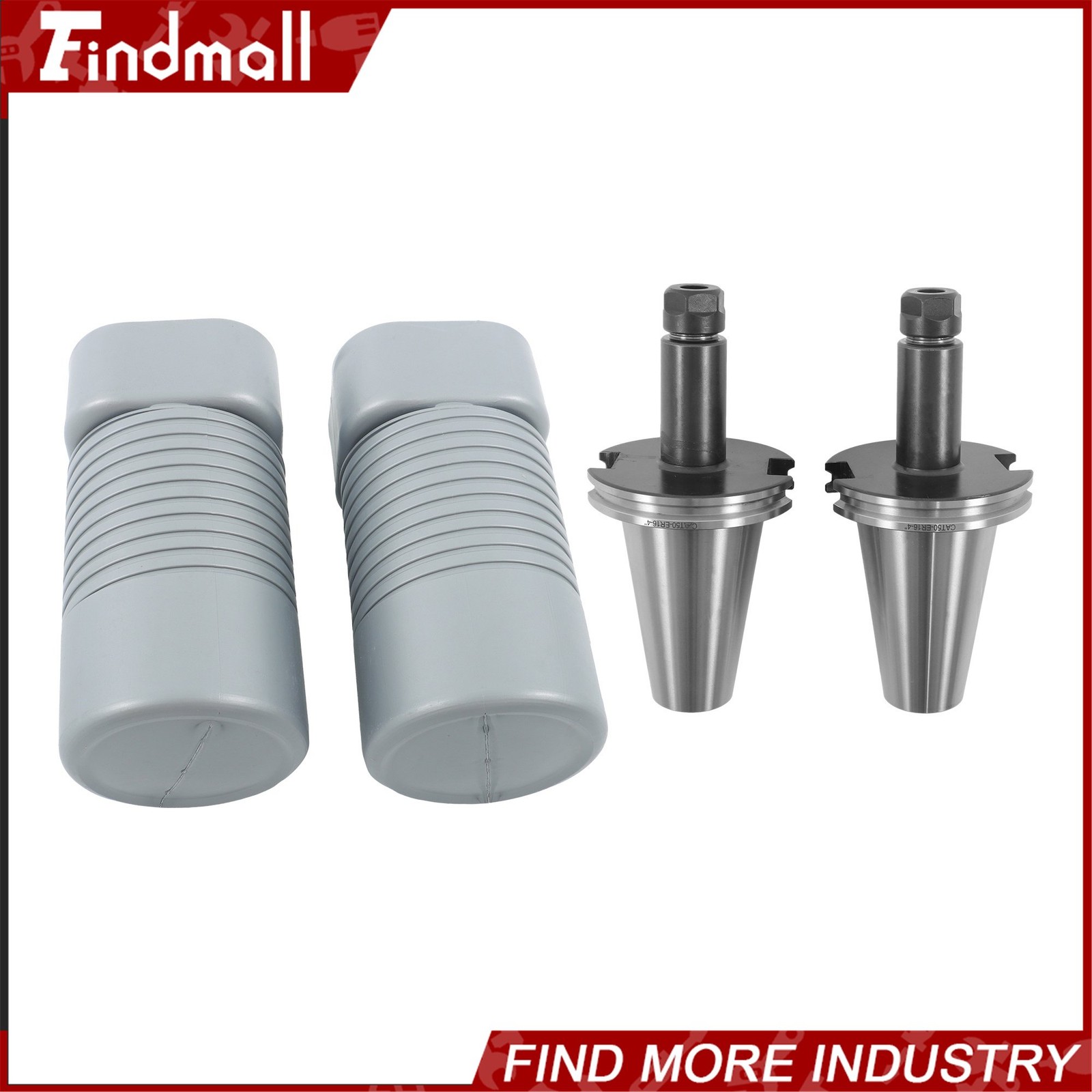 Findmall 2 Pcs CAT50 ER16 Collet Chuck Set 4″ Projection for CNC Mills
