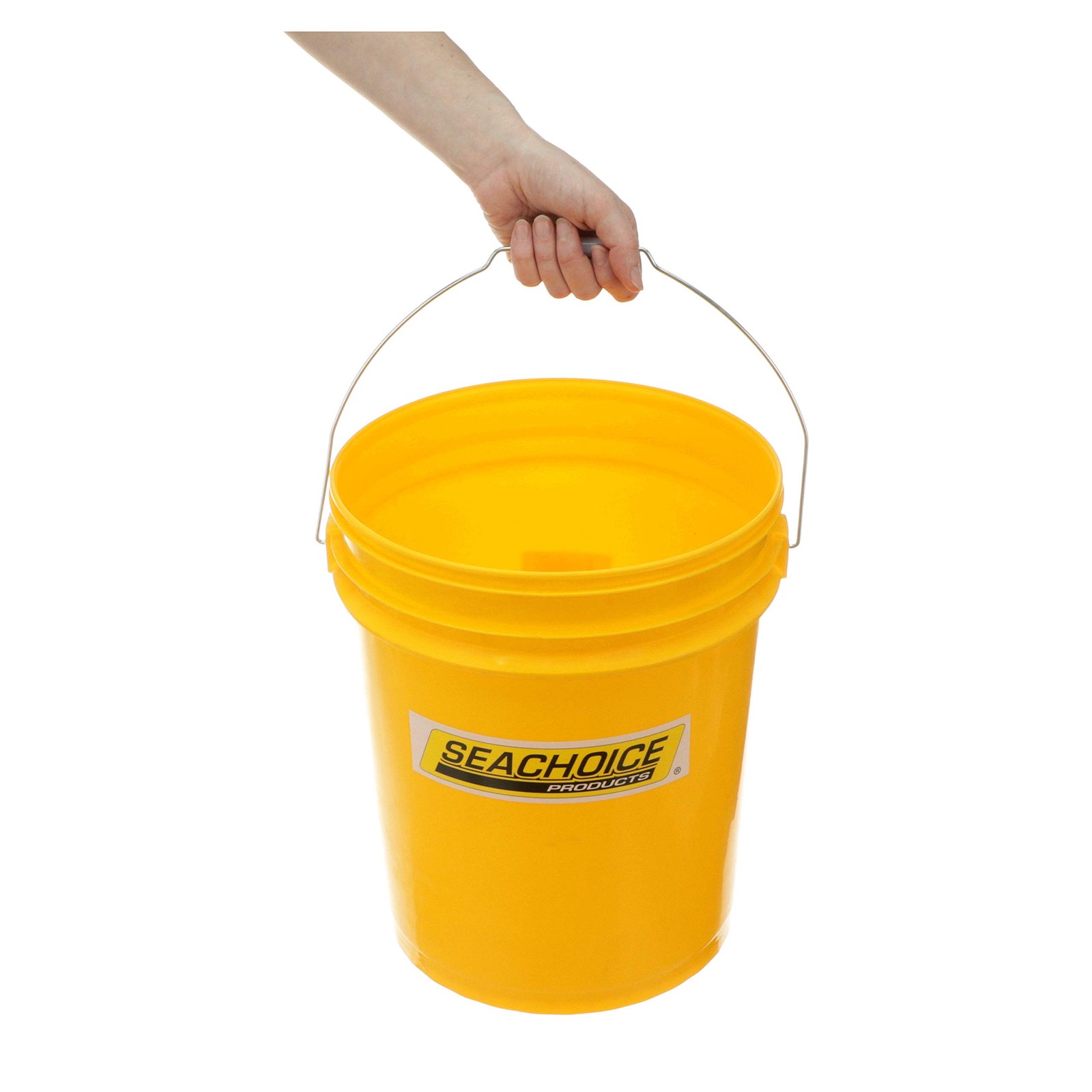 Seachoice 5-Gallon Plastic Bucket w/Metal Handle, Yellow One Size,
