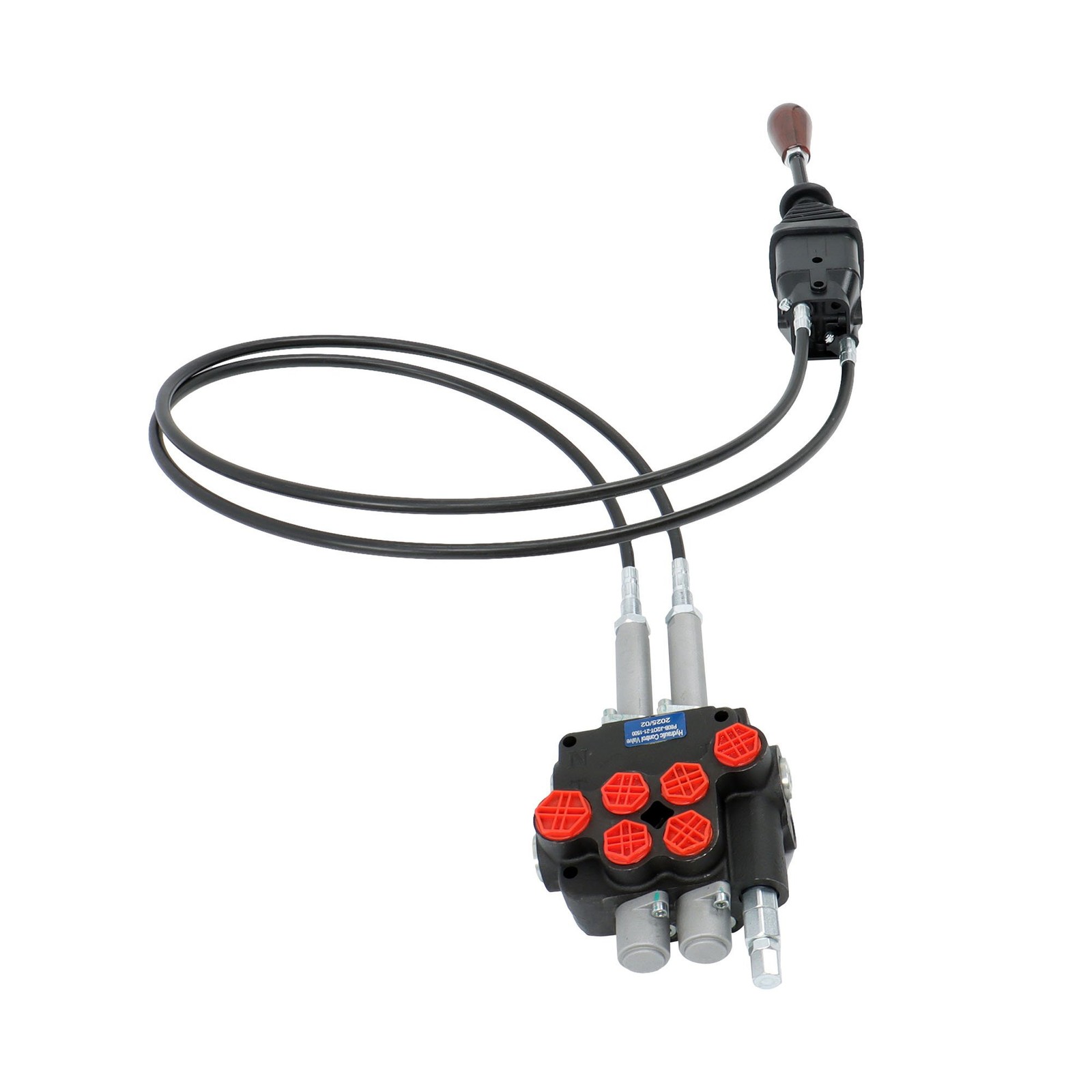 2Spool Remote Control Valve 80LPM Hydraulic Kit w/Joystick 4.9ft Cables