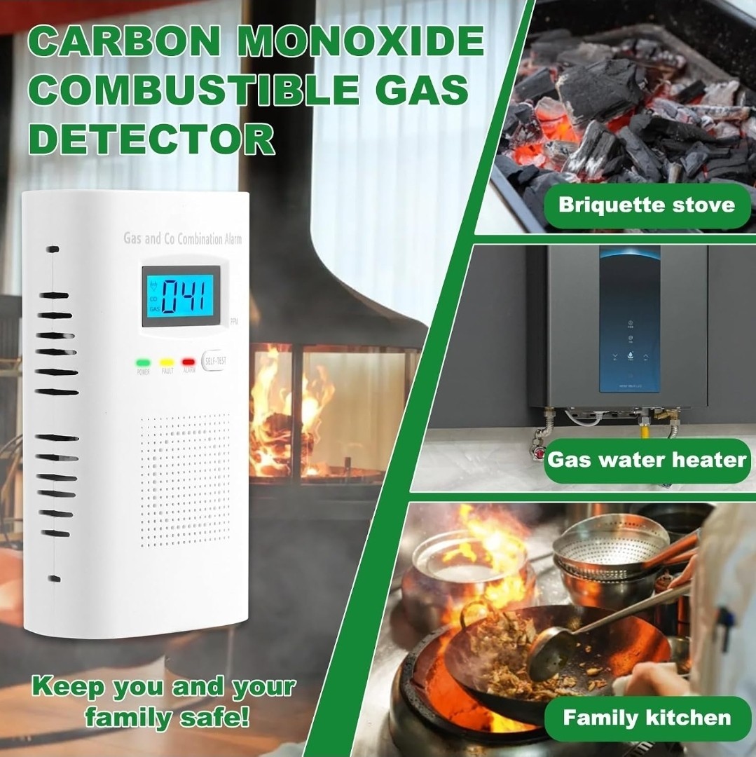 Carbon Monoxide Detector Wall Plug In CO and Natural Gas Detector 3 Pack KH522
