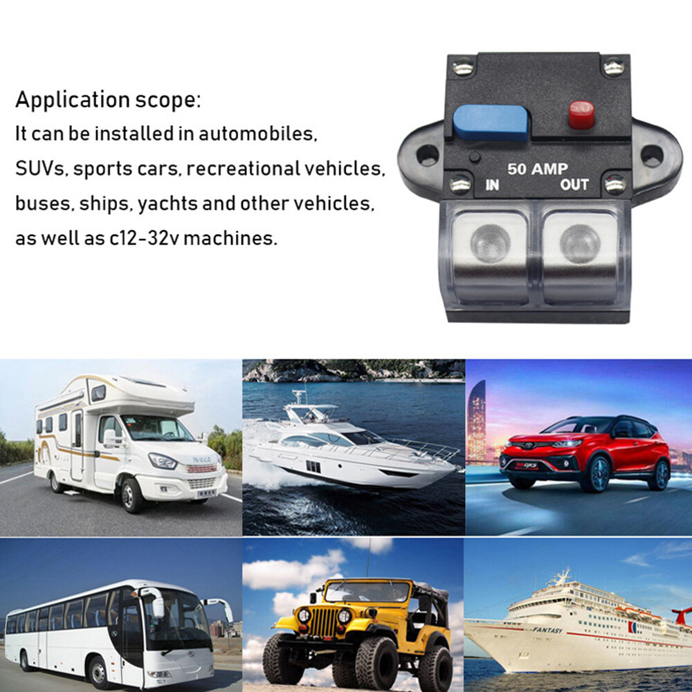 Waterproof Car Circuit Breaker Fuse Reset 30-300 Amp 12V-32V DC Car Boat Auto
