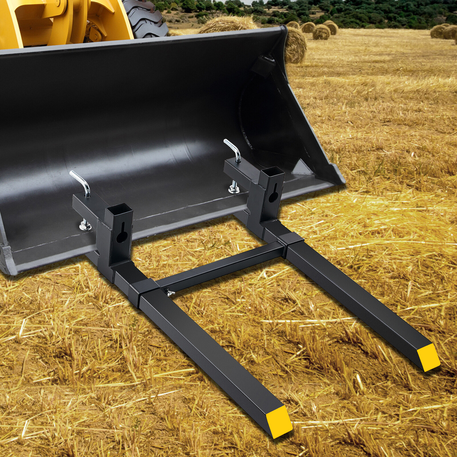 VEVOR 43″ 2000lbs Pallet Fork Clamp On Tractor Forks Adjustable Bucket Forks