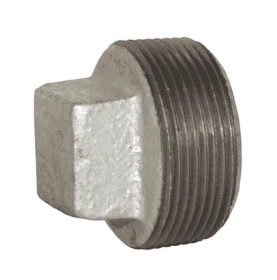 3″ M-NPT 150 lb Galvanized Malleable Iron Square Cored Pipe Plug QTY: 1