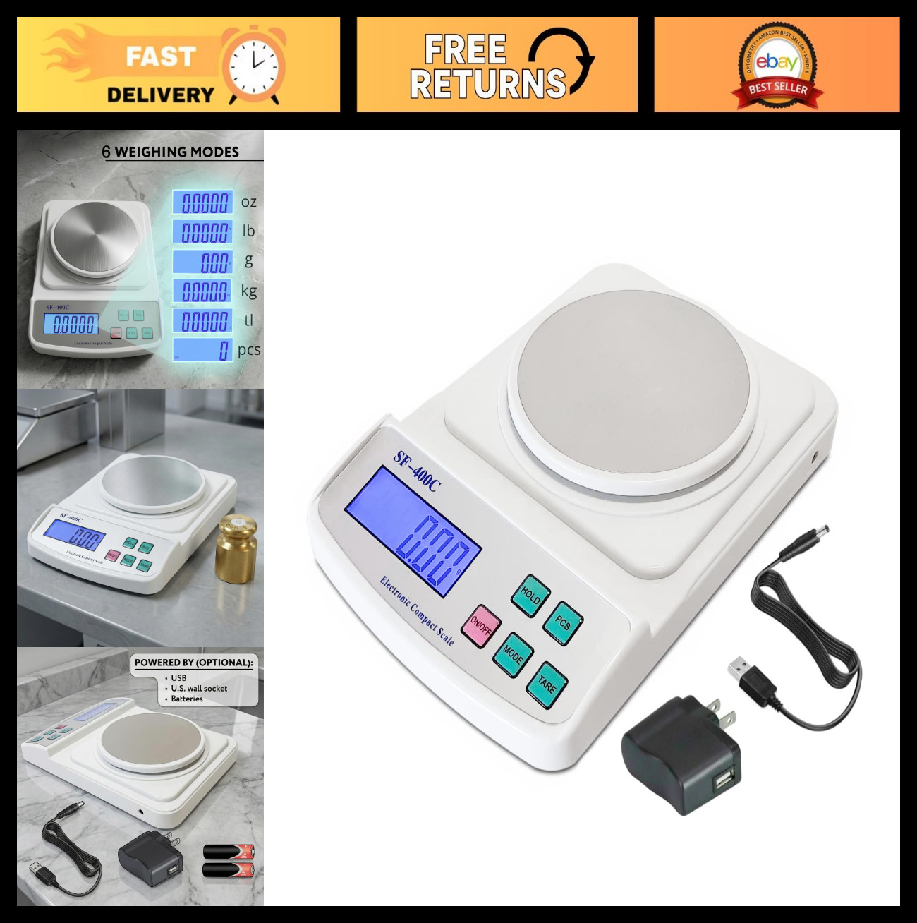 Precision Digital Scale Lab Balance – 0.01g Accuracy Weighing Device, High Capac