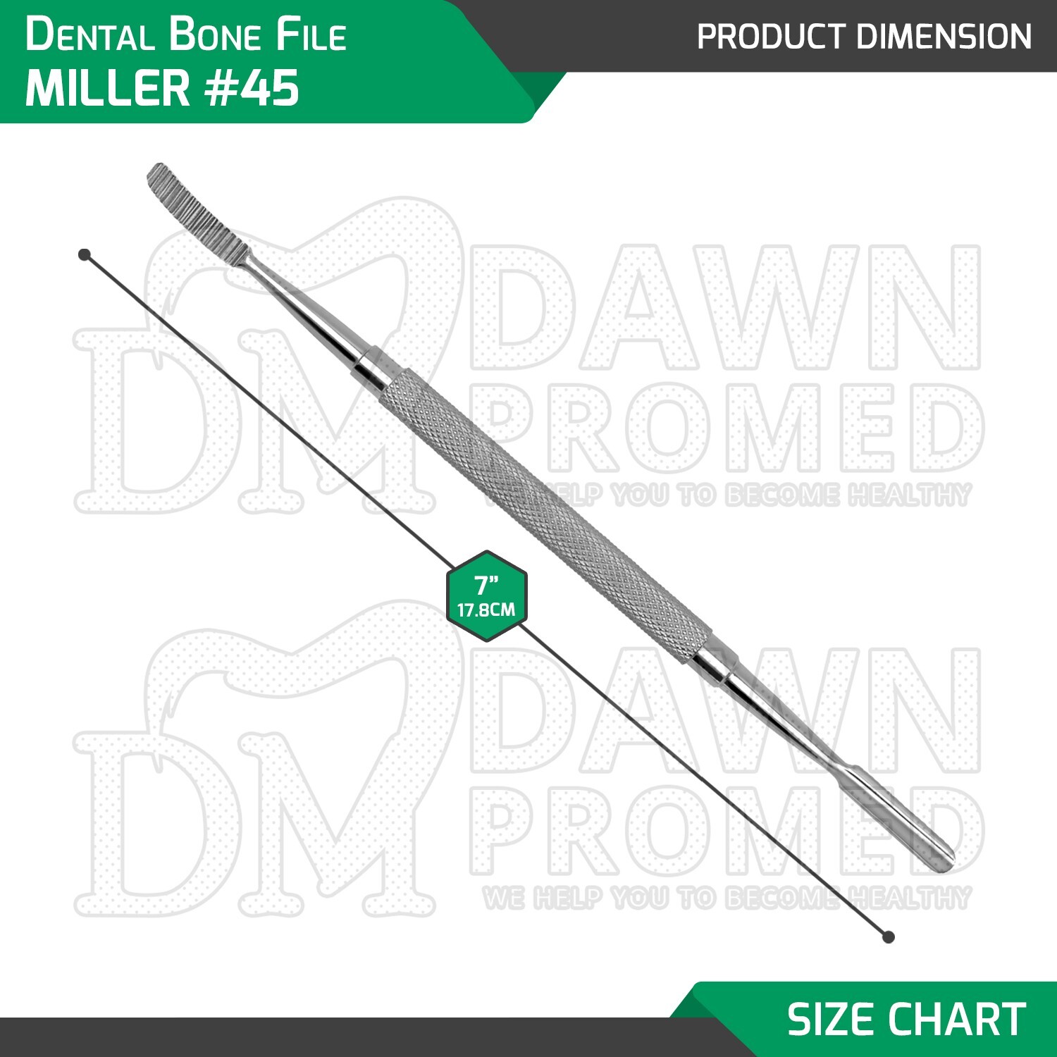 Bone File Miller #45 Double Ended 7″ Surgical Dental Instruments German Grade