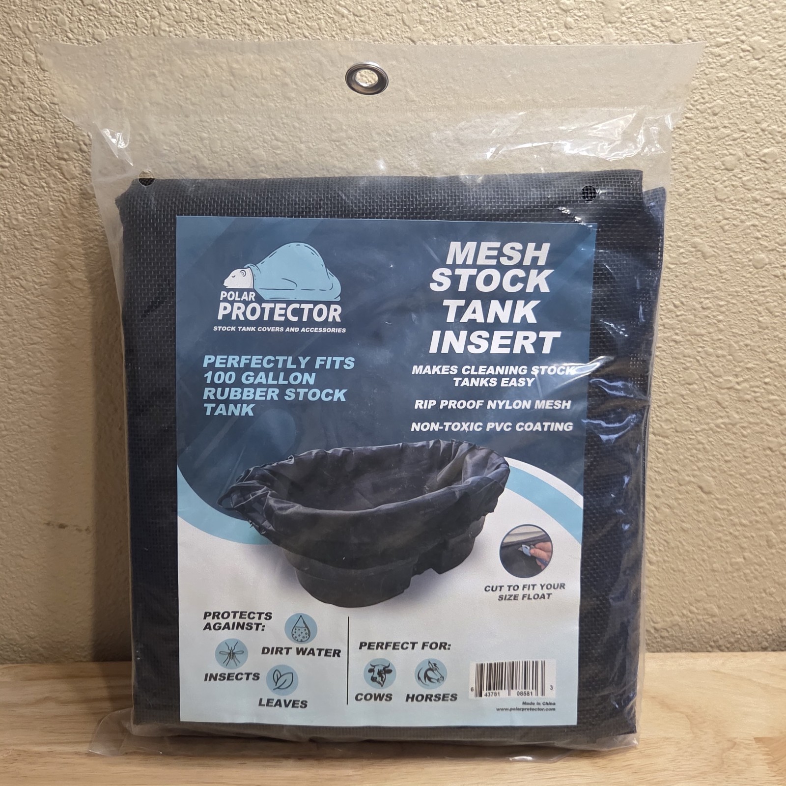 100 Gallon Mesh Insert Oval Stock Tank Cover Waterproof Rip Proof Tough