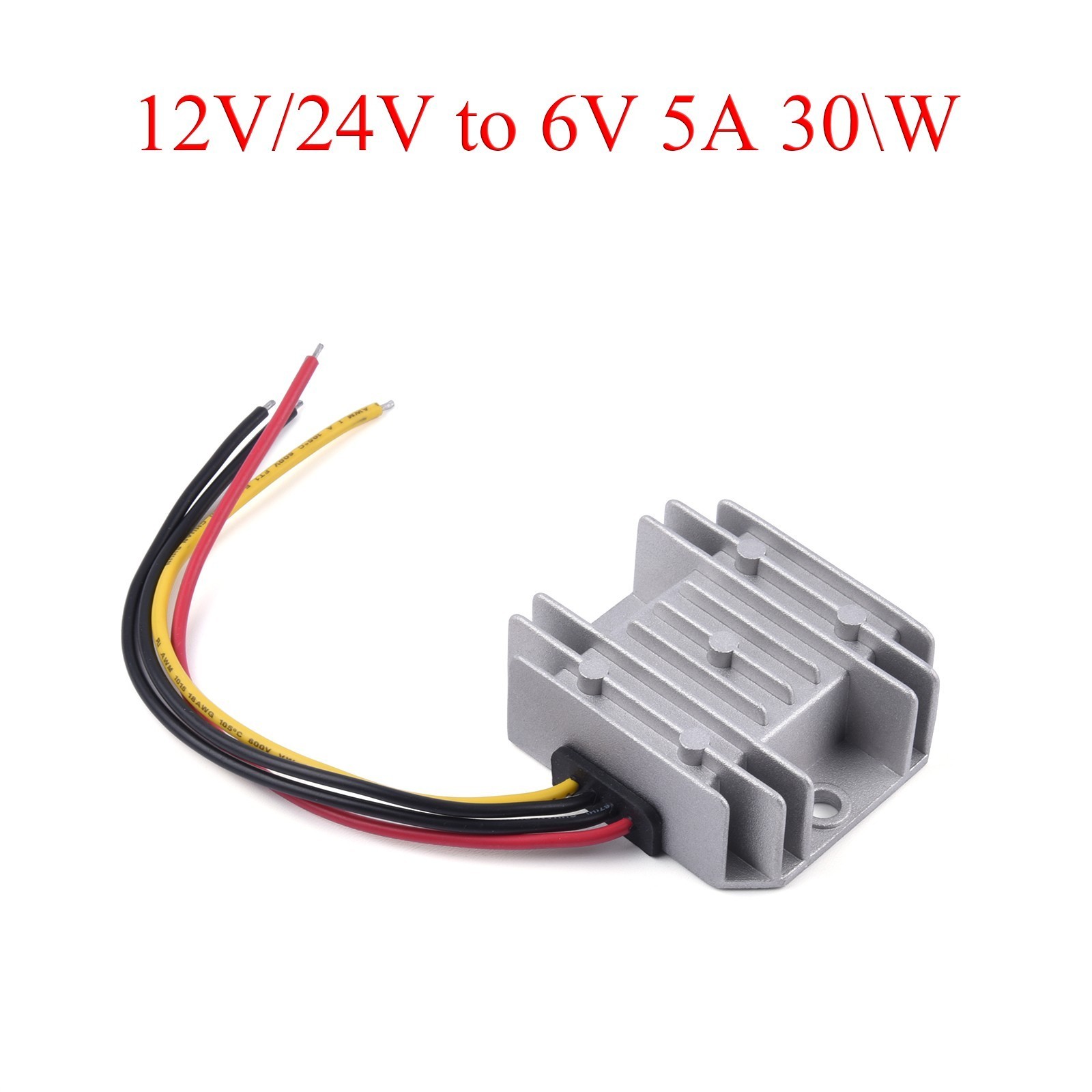 12V/24V to 6V 5A DC Voltage Converter Buck Regulator Adapter Step Down Voltage