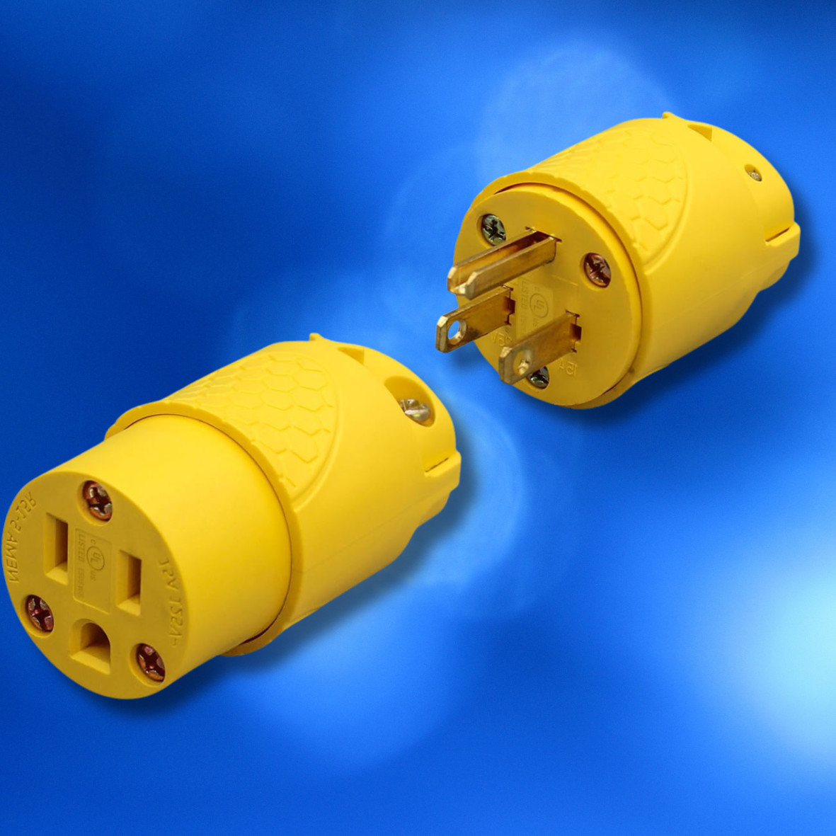 Electrical Replacement Plug & Connector Set, Extension Cord Ends Male