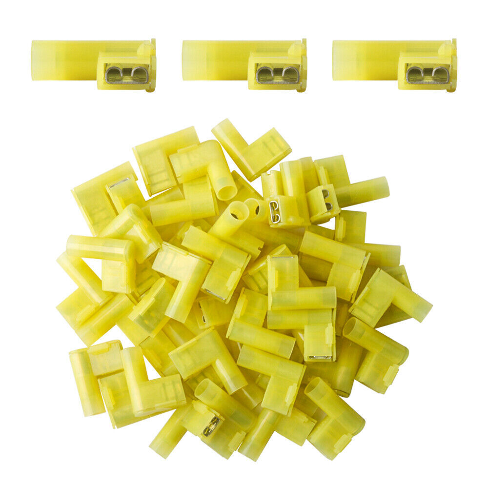 35/120PCS Nylon Female Flag Terminal Insulated Right Angle Connector 90 degree