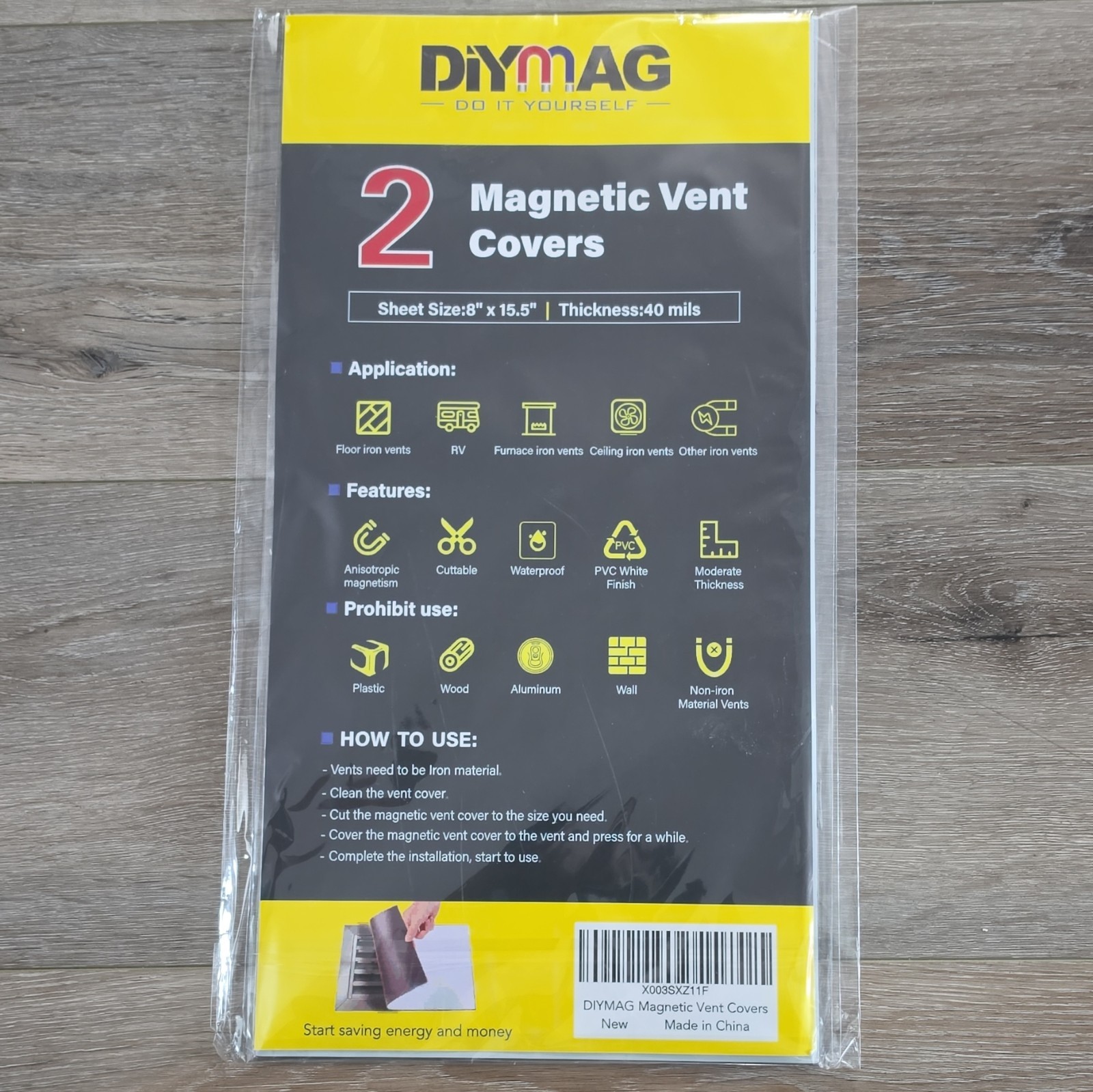 DIYMAG Magnetic PVC Vent Covers White 8×15.5in Rectangle Cuttable Waterproof