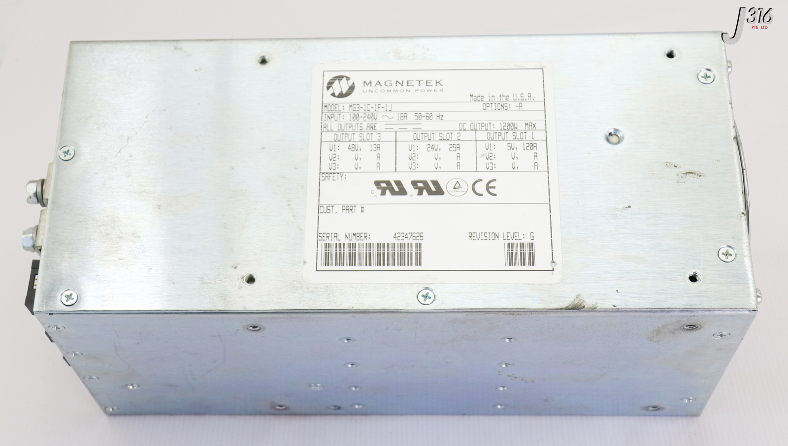 16596 MAGNETEK OMEGA POWER SYSS PS INPUT 100-240V 18A 50-60Hz MG3-1C-1F-1J
