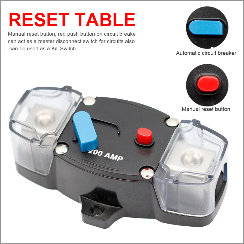 Waterproof Car Circuit Breaker Fuse Reset 30-300 Amp 12V-48V DC Car Boat Auto