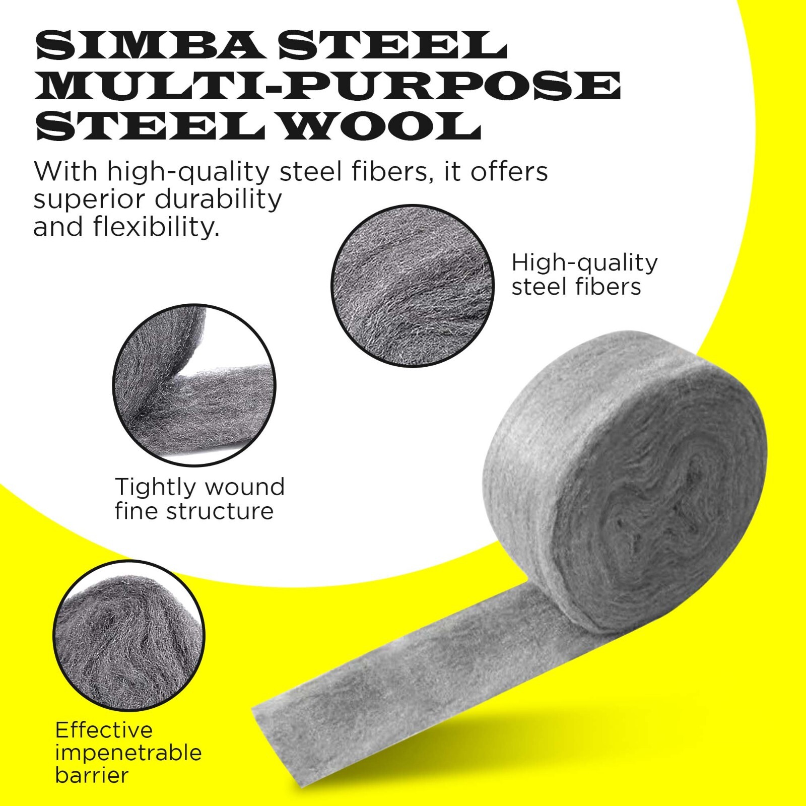 60FT Steel Wool Grade # 1 – Coarse (2 x 30FT) Mice Control, Protect Home, Vents
