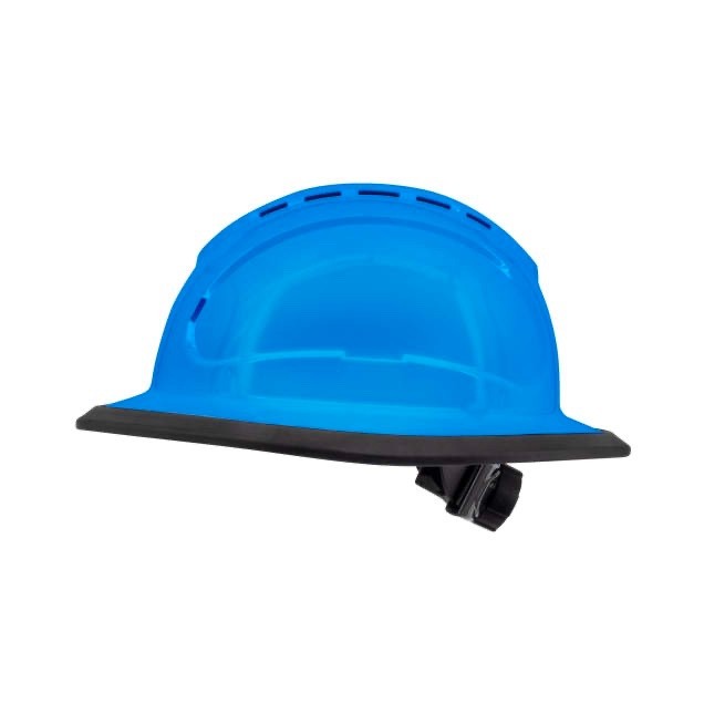 HD Blue Full Brim Hard Hat with 6 Point Suspension With Chin Strap