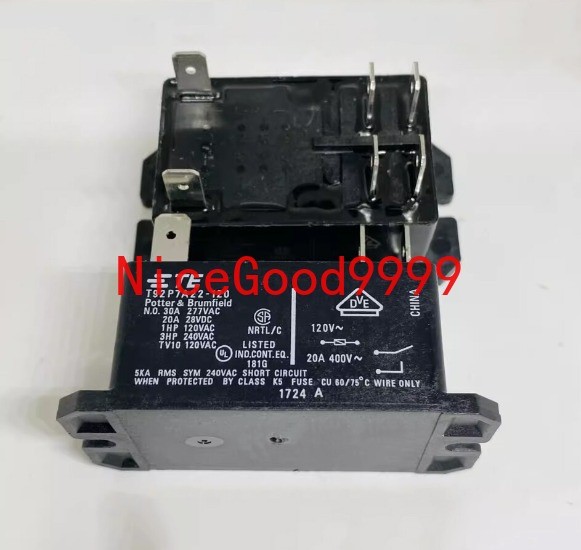 T92P7A22-120 2PCS 120VAC TYCO 30A 277VAC Power Relay 6Pins DPST-NO