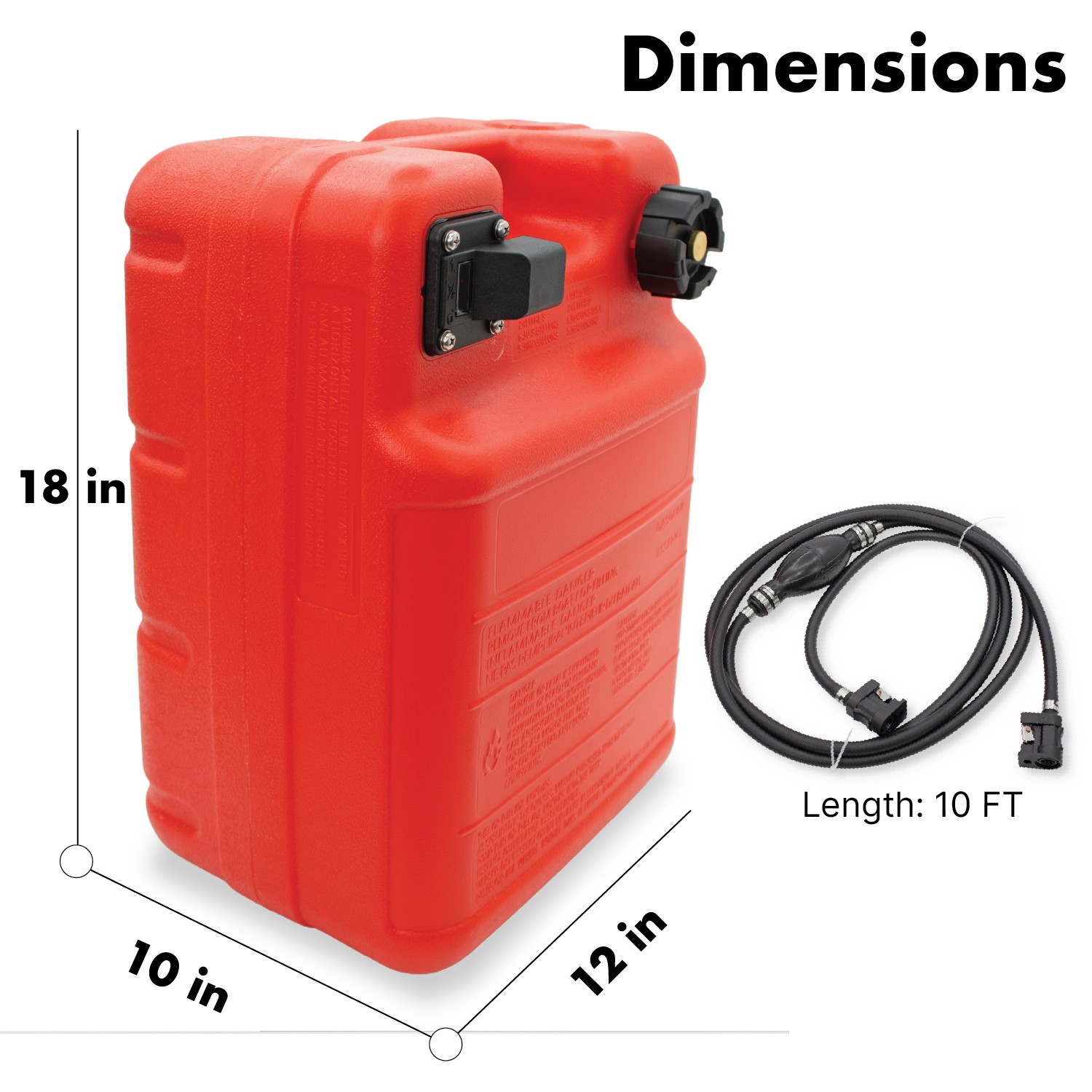 Portable 24L Marine Tank W/ Connector Fuel Tank Outboard Boat Motor