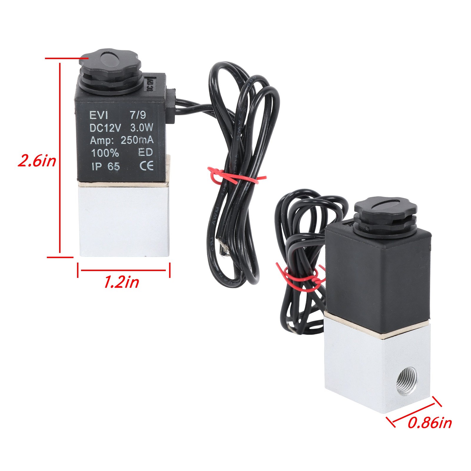 2X 1/4″ Fast Response Electric Air Water Solenoid Valve 12V DC Normally Closed