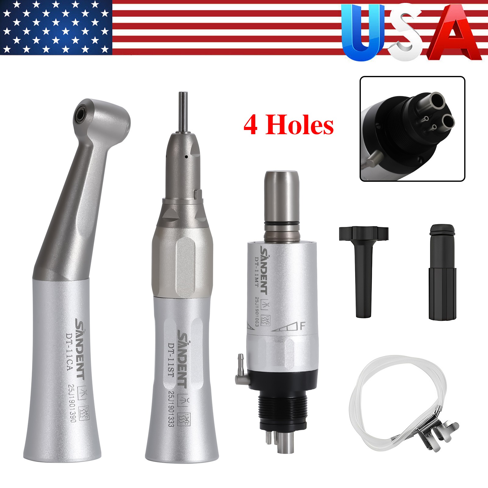 Dental 1:5 Increasing Handpiece Contra Angle LED Fit KAVO NSK Electric Motor USA
