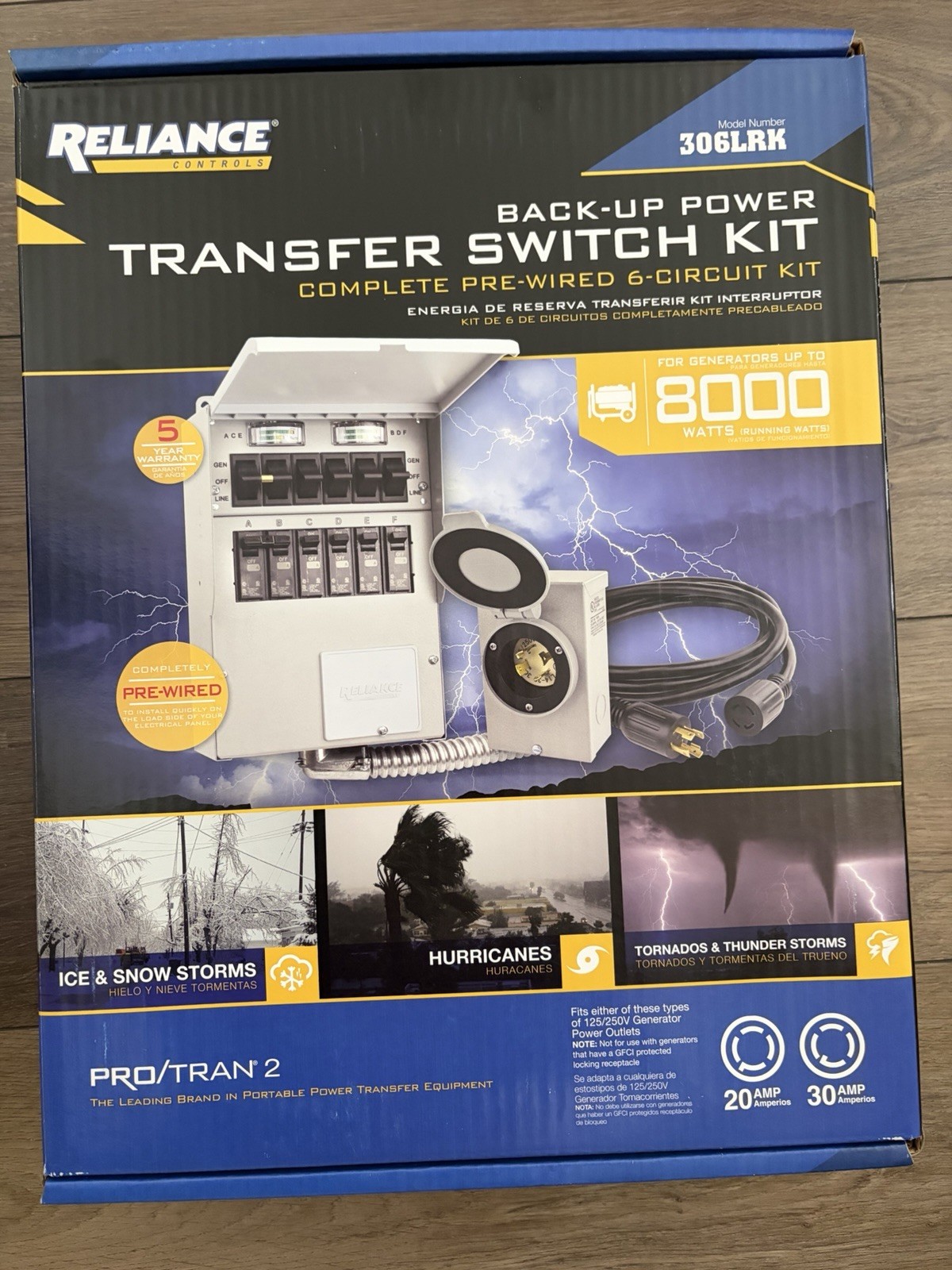 Reliance 30-Amp ProTran 2 Manual Transfer Switch Pre Wired 6-Circuit Kit 306LRK