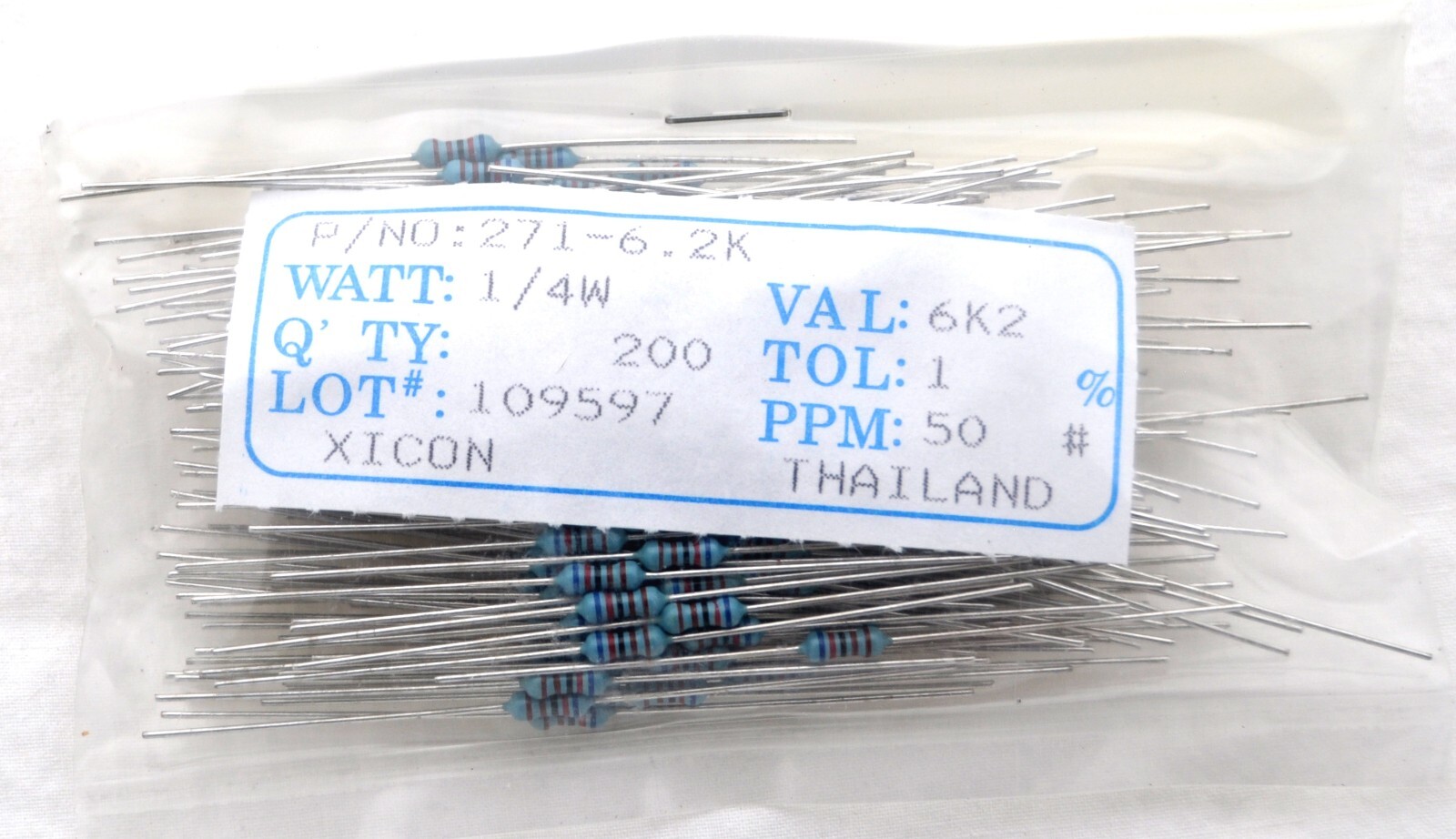 30 Pcs 1/4w Watt 1% Tolerance Metal Film Resistor Selections Val 220 620 to 12k