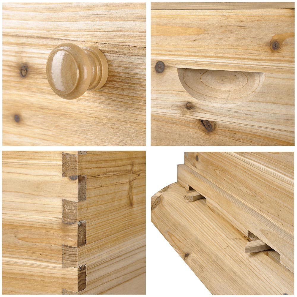 Auto Bee Hives Beekeeping Box Comb Honey House +7 Beekeeping Frames + Hive Stand