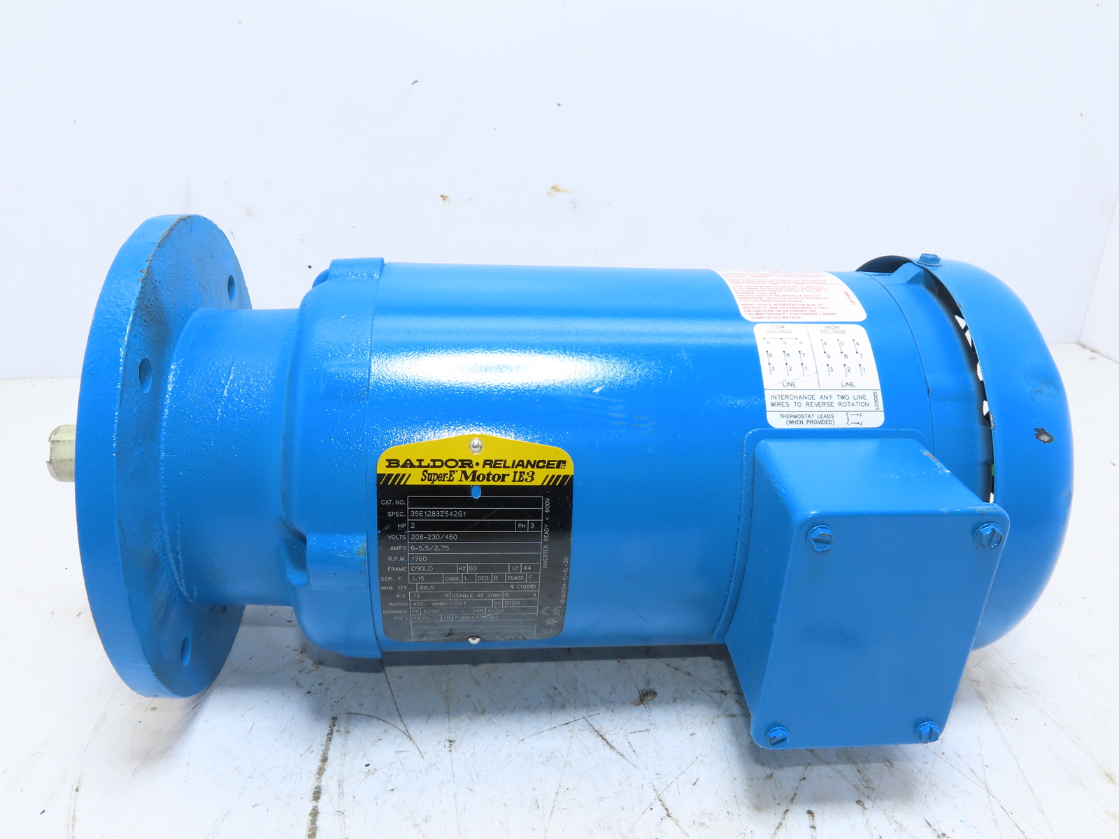 Baldor 1.5HP 1450RPM D90LD Frame Invertor Ready 600V Motor
