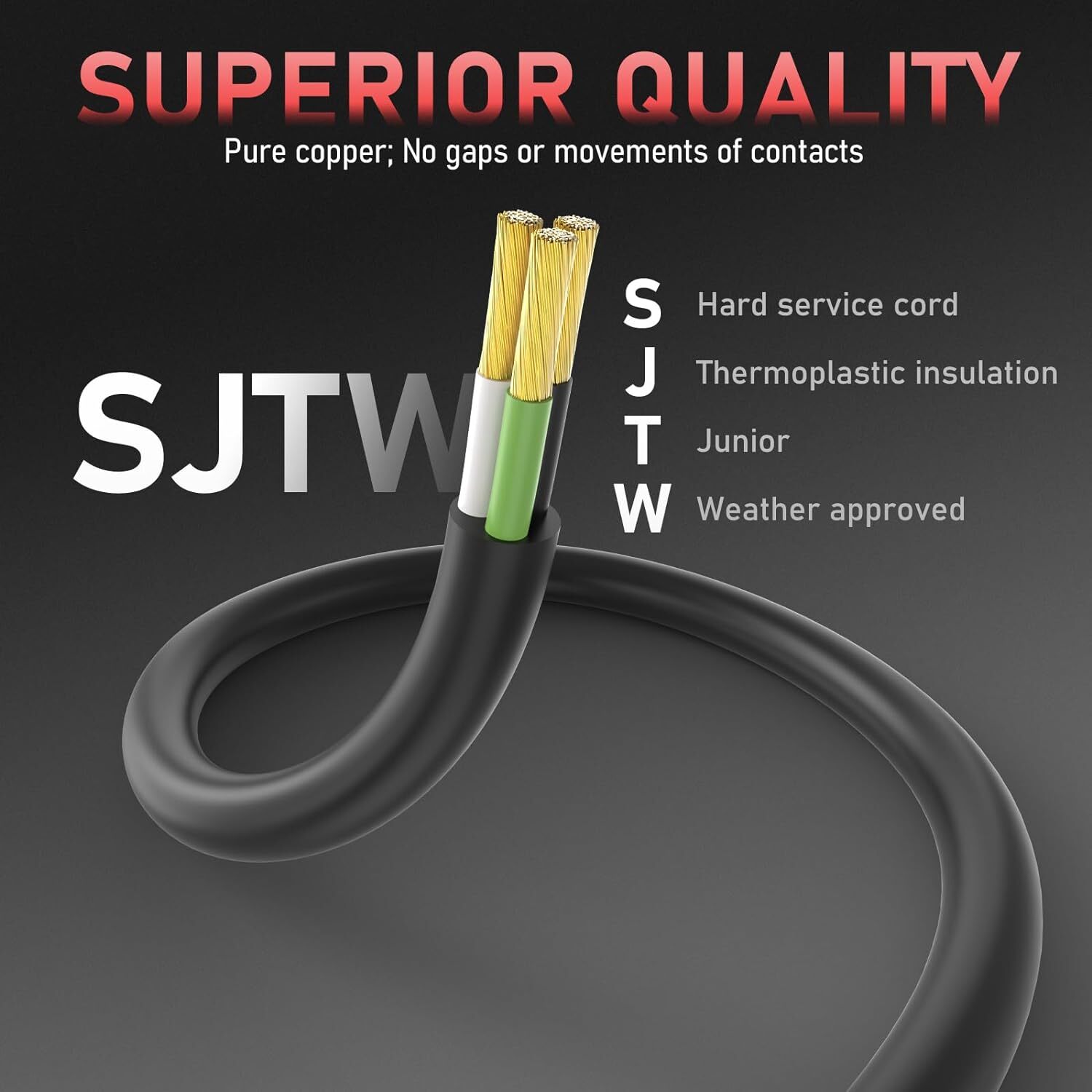 YESWELDER 20ft 12AWG 250V Welder Extension Cord 15Amp NEMA 6-50 ETL Approved