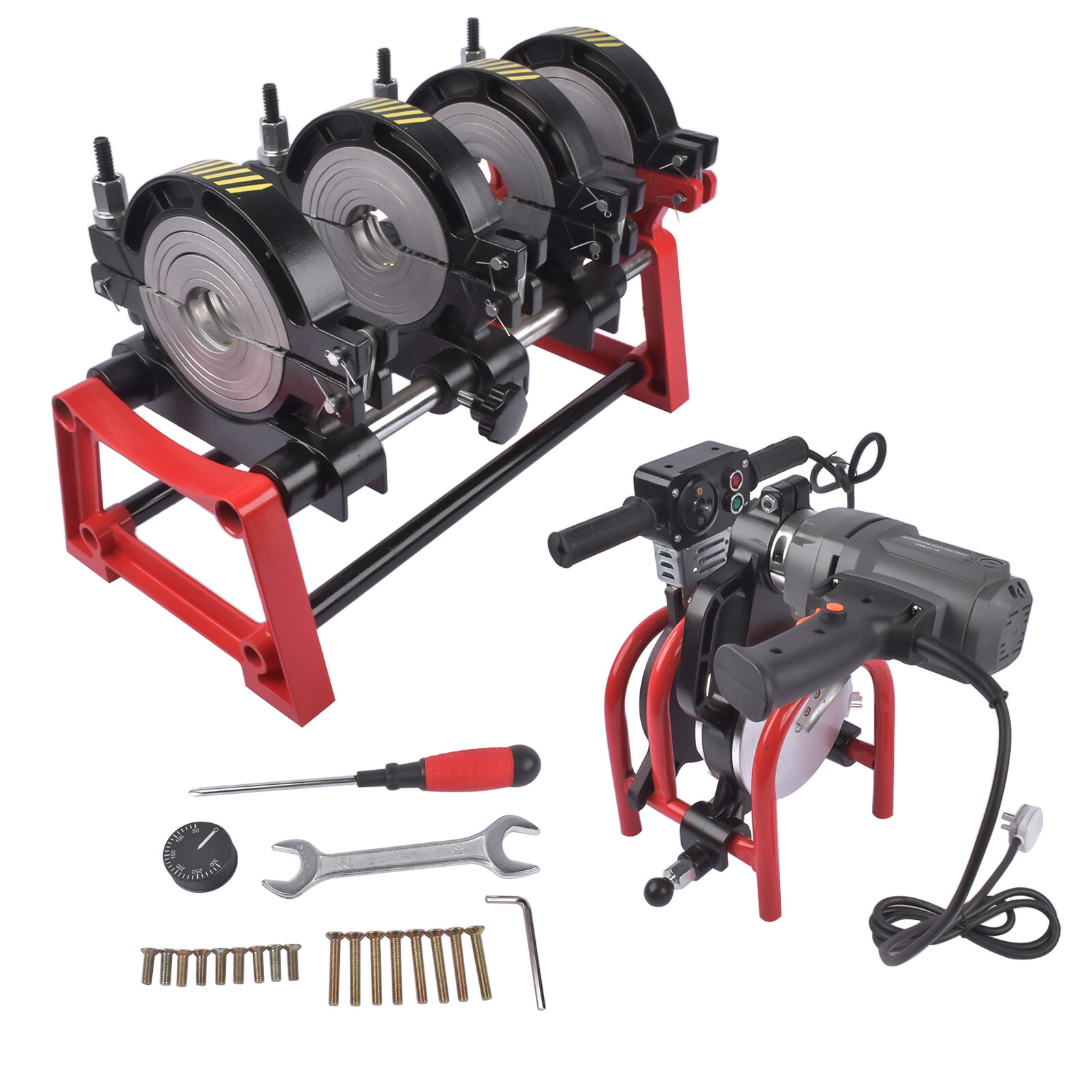 1x Manual Piping Pipe Fusion Welder 4 Clamps PE PP PB PVDF HDPE 63-160MM 300°c