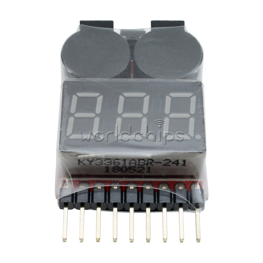 1S-8S RC Lipo Battery Low Voltage Alarm Buzzer Indicator Checker Tester LED