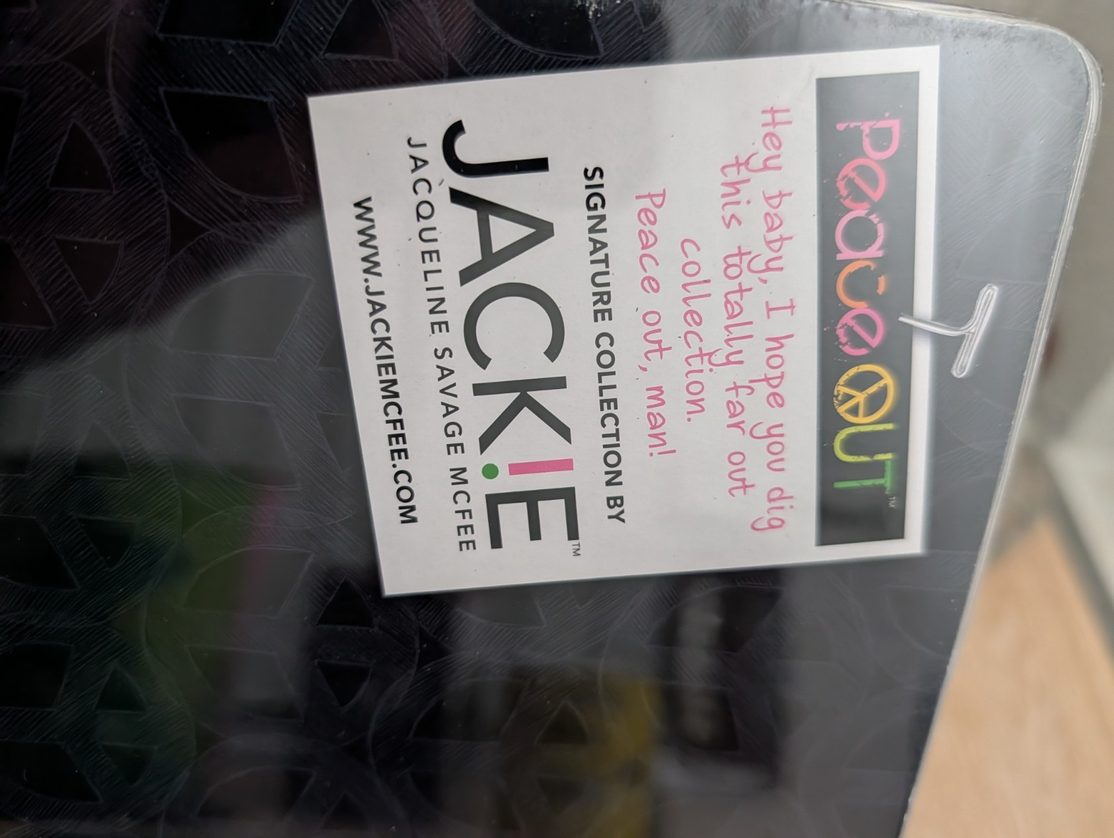 Jackie Peace Out Daily Use Binder Clear Overlay Plastic Black Multicolor 3-Ring