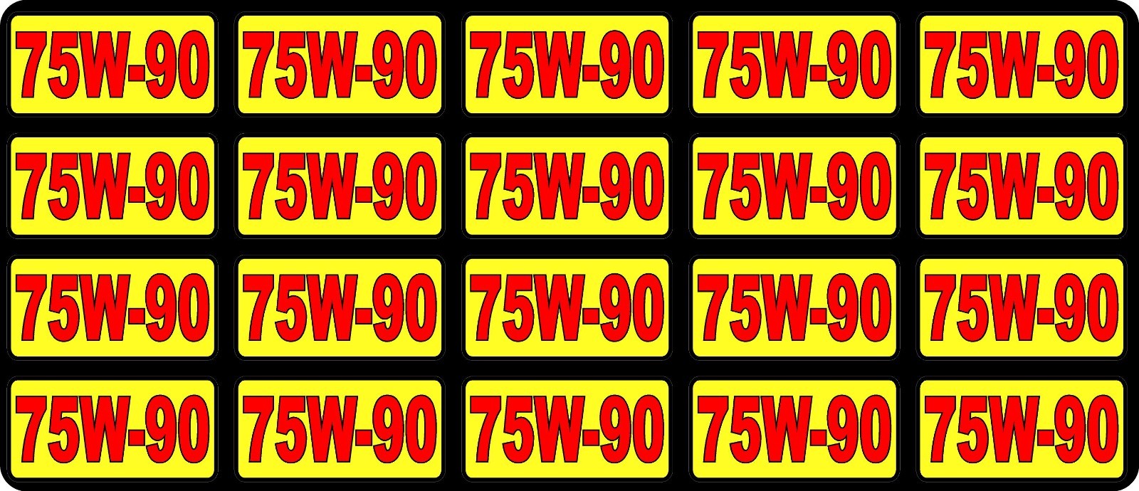 OIL WEIGHT Label sticker decals – 20 decals per package – Various Weights