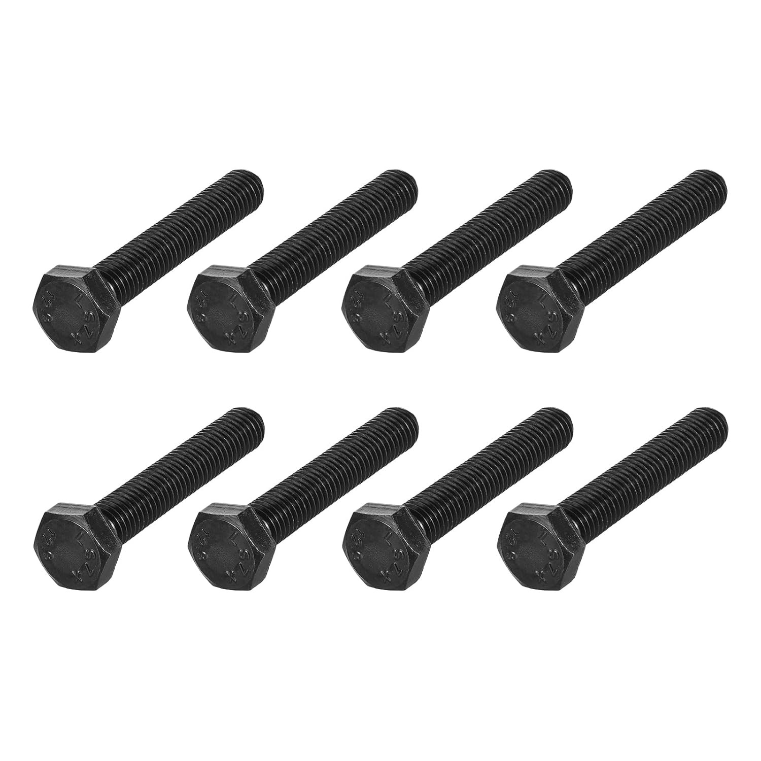 METALLIXITY Hex Bolts (M10-1.5X60Mm) 8Pcs, 12.9 Grade Carbon Steel Fully Threade