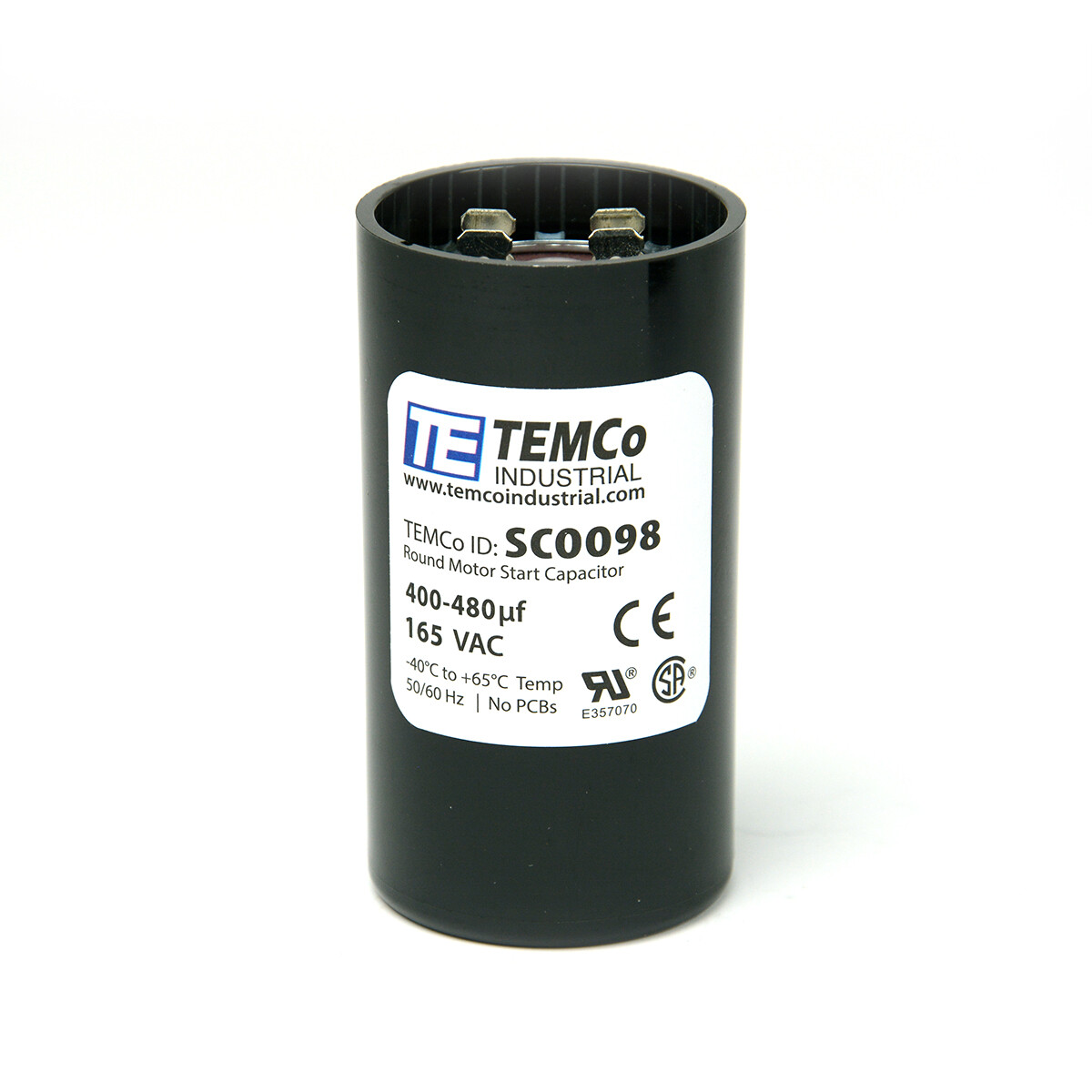 TEMCo 400-480 uf/MFD 165 VAC volts Round Start Capacitor 50/60 Hz -Lot-1