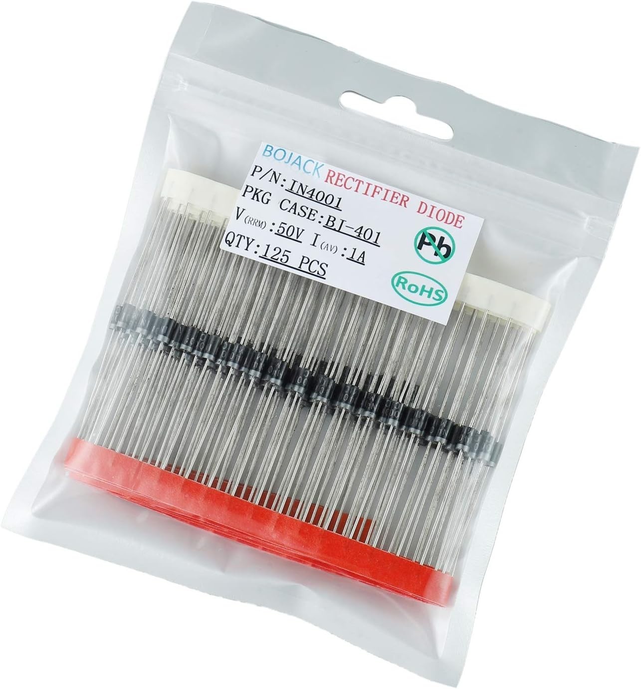 Diodo rectificador 1N4001, 50 V, 1 A, DO-41, electrónico