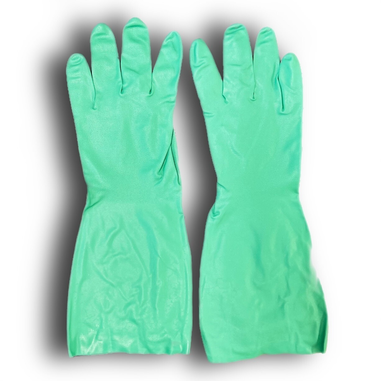 1 Packet of 12 Pairs Chemical Resistant Gloves – Size 7, Nitrile, 13″ L